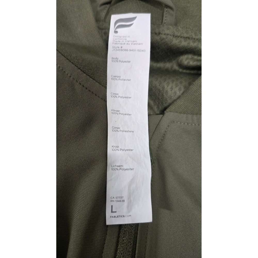 Fabletics Full Zip Bomber Jacket Olive Green Pock… - image 3